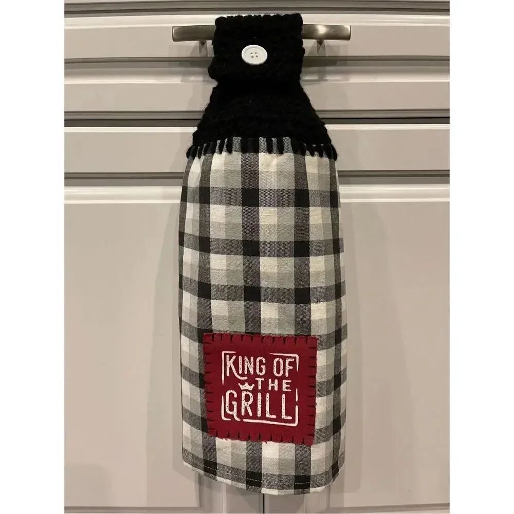 Crochet Top Kitchen Towel- King of the Grill